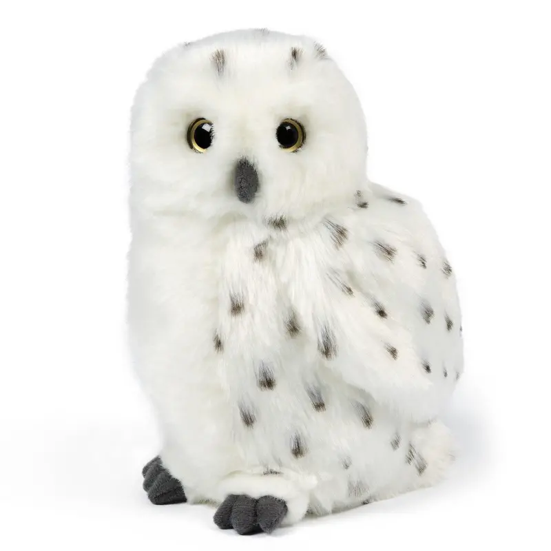 Living Nature Snowy Owl Plush – Fluffy White Bird Soft Toy (18 Cm) 1