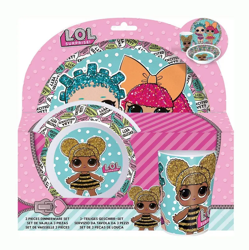 Lol Surprise! Bpa-Free Tableware Set – 3-Piece Colored Dinner Set 1