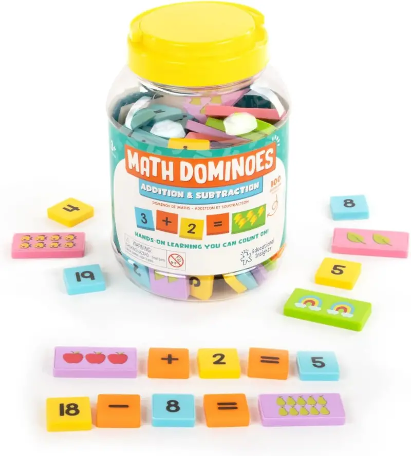 Math Dominoes Game For Addition And Subtraction – Educational Insights 1