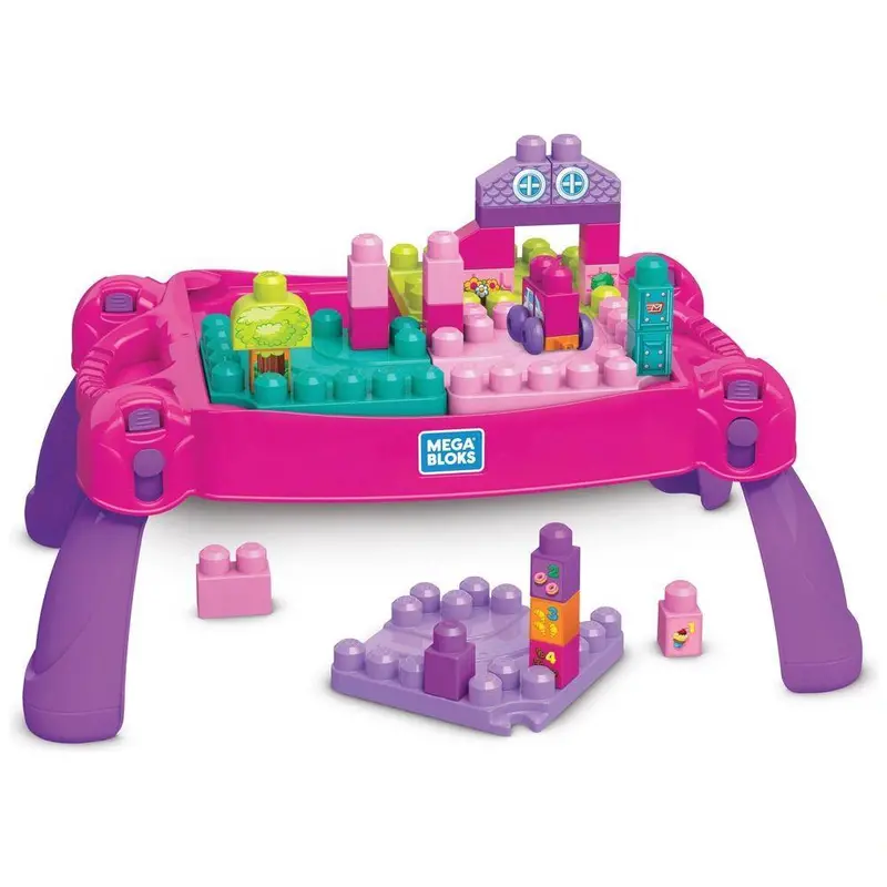 Mega Bloks Build & Learn Activity Table – Pink Educational Set 1