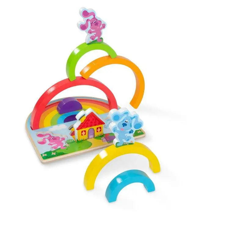 Melissa & Doug Blue’S Clues & You! Rainbow Stacker Puzzle – Wooden Learning Toy 1
