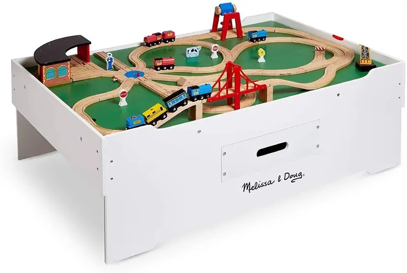 Melissa & Doug Deluxe Multi-Activity Wooden Play Table – Adjustable Learning Center 1