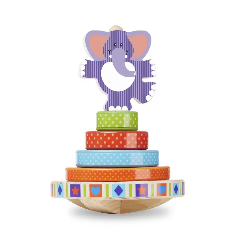 Melissa & Doug First Play Elephant Rocking Stacker – Soft, Chunky Stacking Toy For Babies 1