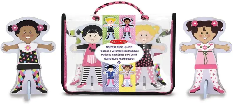Melissa & Doug Magnetic Dress-Up Dolls – Tops & Tights Wooden Fashion Set 1