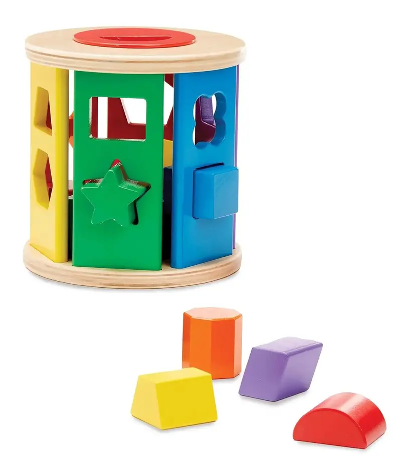 Melissa & Doug Match & Roll Rolling Shape Sorter Toy 1