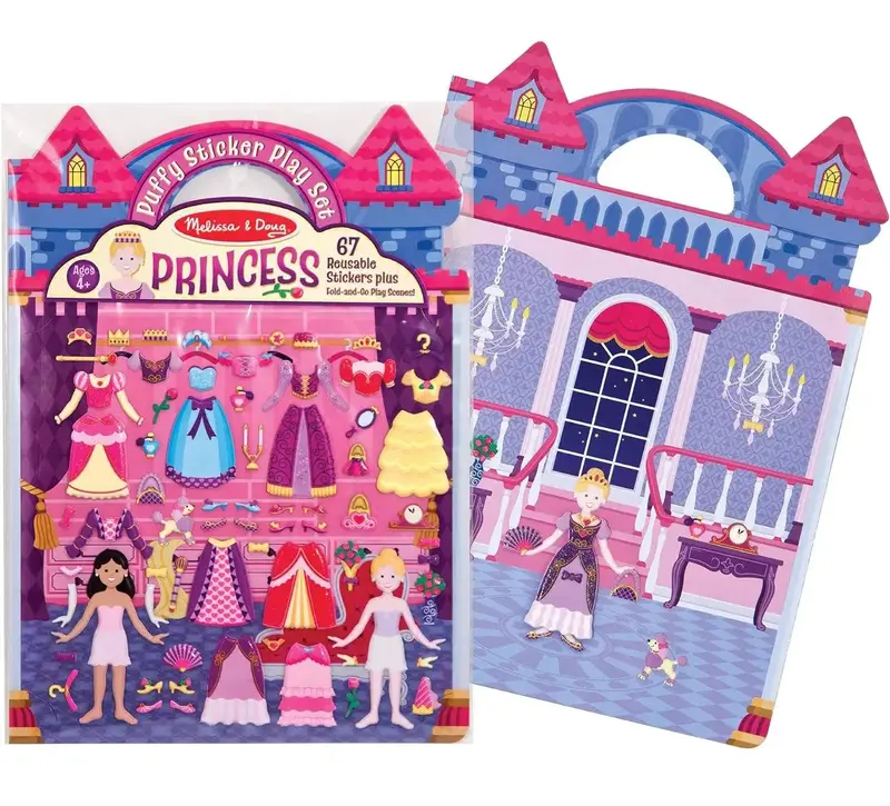 Melissa & Doug Princesses Reusable Puffy Sticker Book – Creative Play Set 19100 1