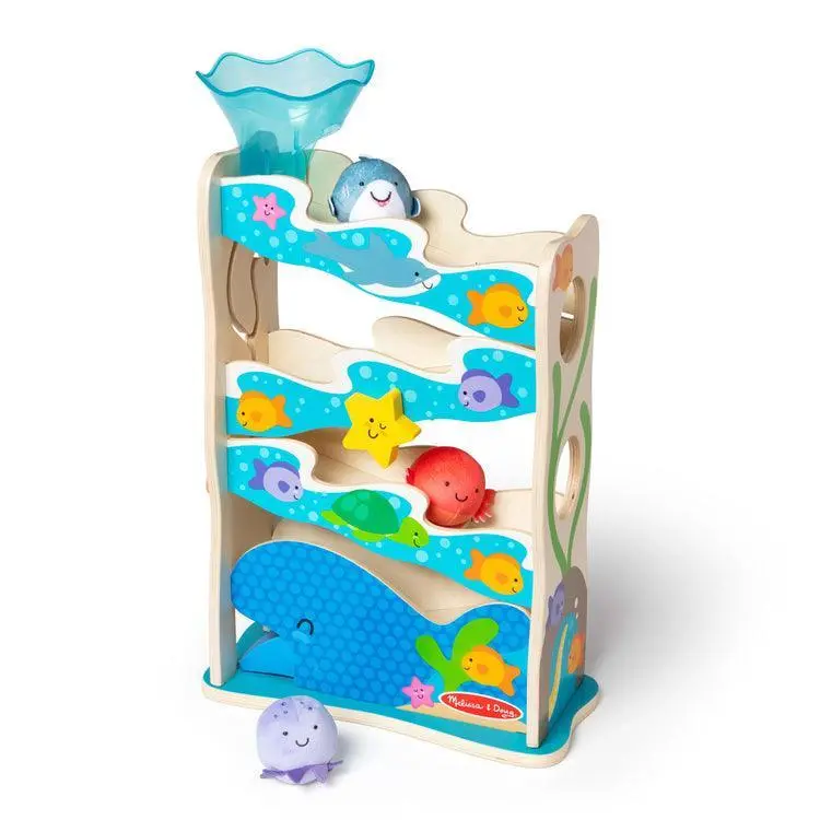 Melissa & Doug Rollables Ocean Slide – Wooden Rolling Animal Toy 1