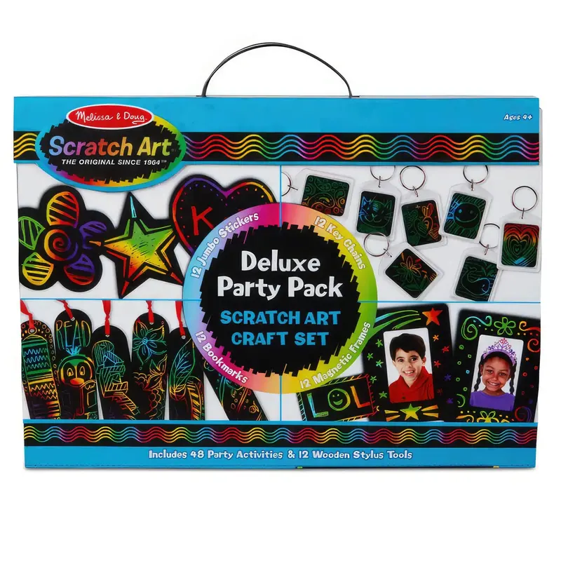 Melissa & Doug Scratch Art Deluxe Party Pack – Creative Activity Set 1