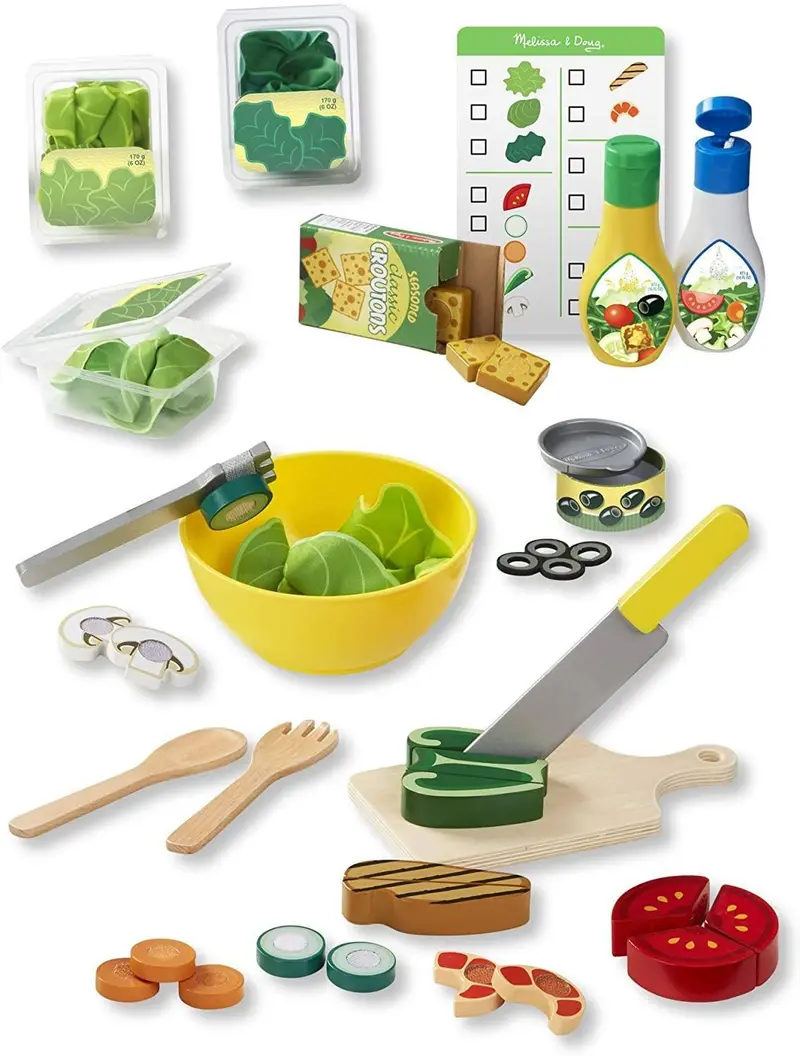 Melissa & Doug Slice & Toss Salad Pretend Play Food Set 1