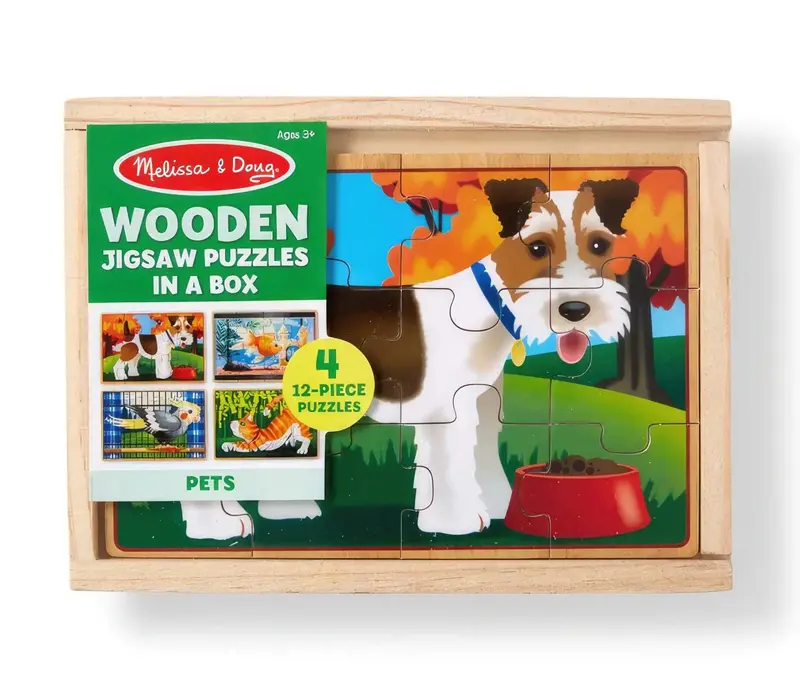 Melissa & Doug Wooden Pet-Themed Jigsaw Puzzle Box 1