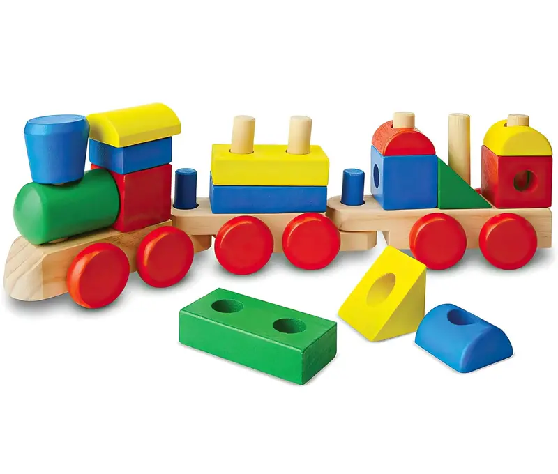Melissa & Doug Wooden Stacking Train – Toddler Development Toy (10572) 1