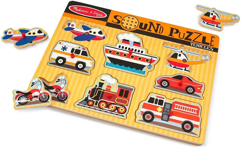 Melissa & Doug Wooden Vehicles Sound Puzzle 1