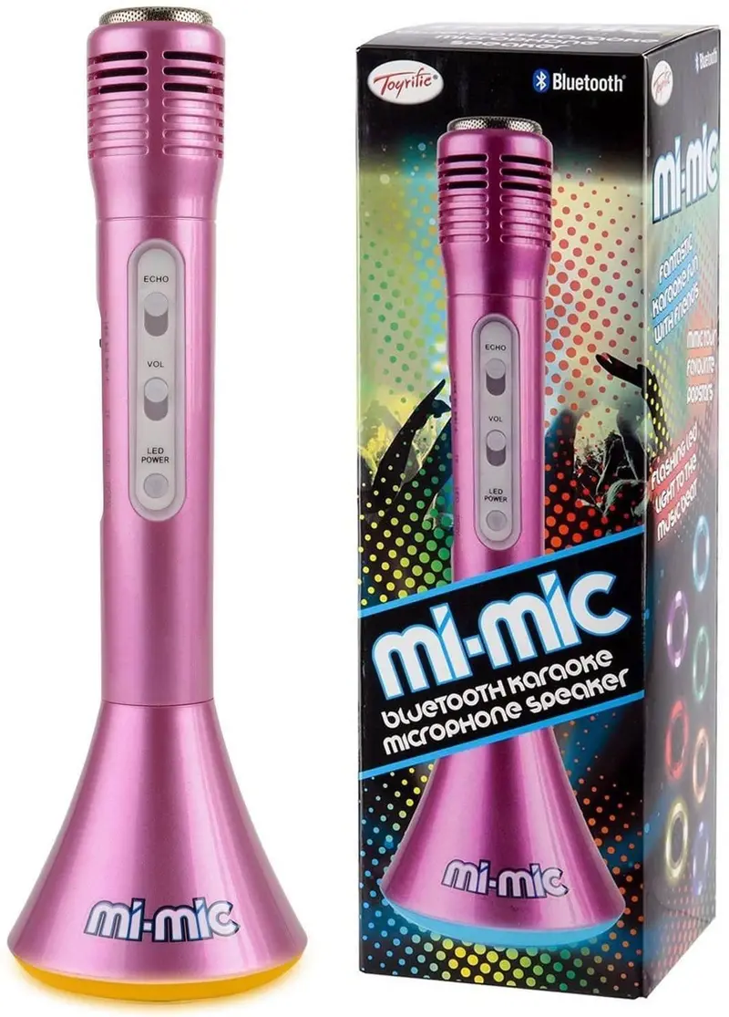 Mi-Mic Bluetooth Karaoke Mic Speaker – Pink, Wireless Streaming & Light Show 1