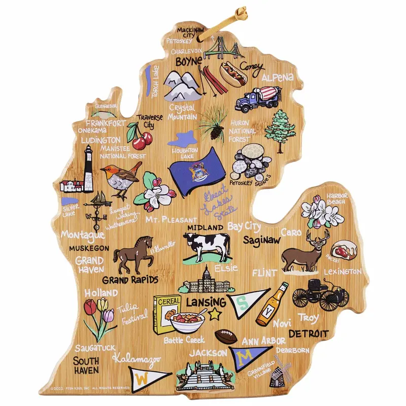 Michigan Mitten Shaped Cutting Board By Fish Kiss™ 1