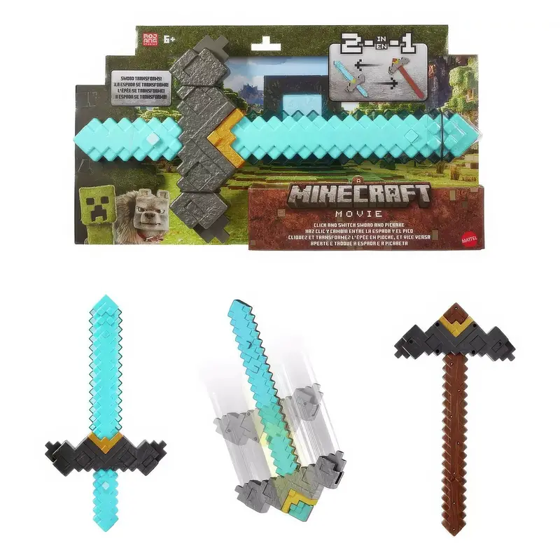 Minecraft Movie Switch Sword & Pickaxe 2-In-1 Roleplay Set 1