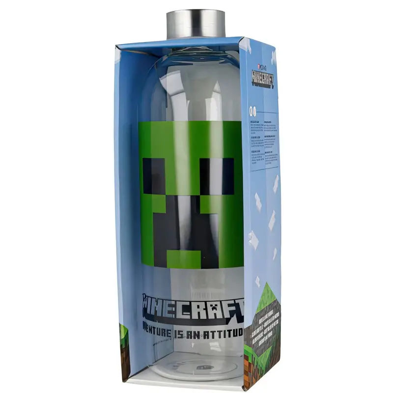 Minecraft-Themed Glass Water Bottle – 1030Ml Large Capacity Drink Container 1