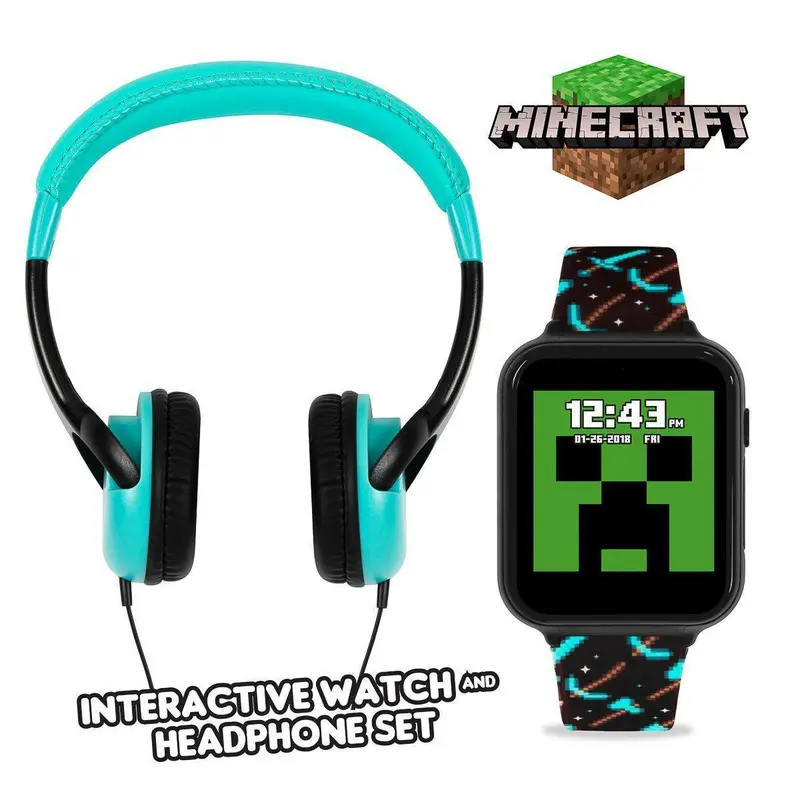 Minecraft-Themed Smart Watch And Headphone Combo Set 1