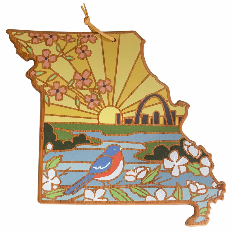 Missouri River Valley Cutting Board – Illustrated State Design By Summer Stokes 1