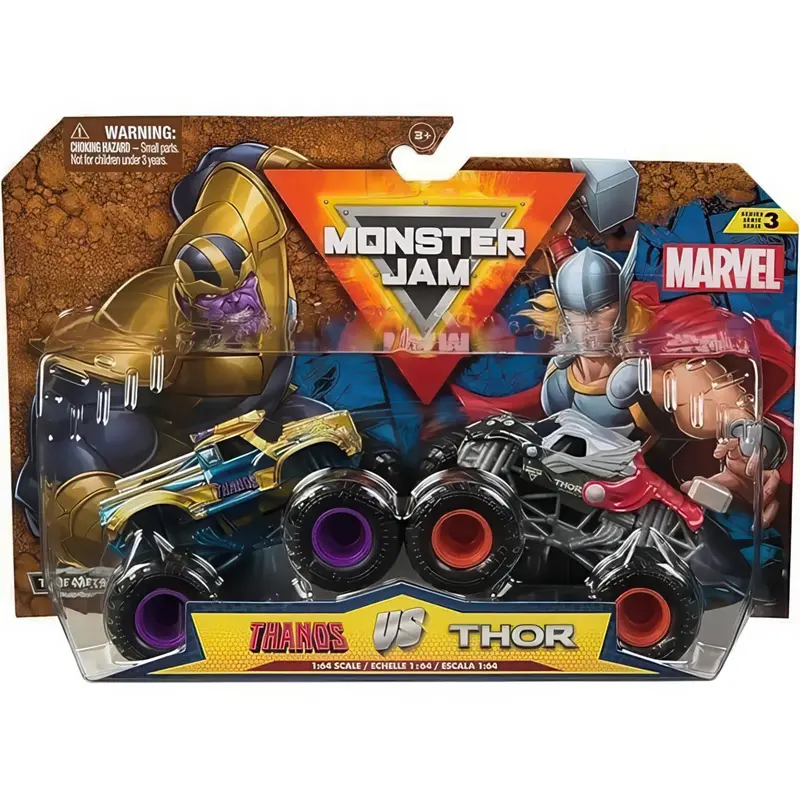 Monster Jam 1:64 Marvel Die-Cast 2-Pack: Thanos Vs. Thor 1