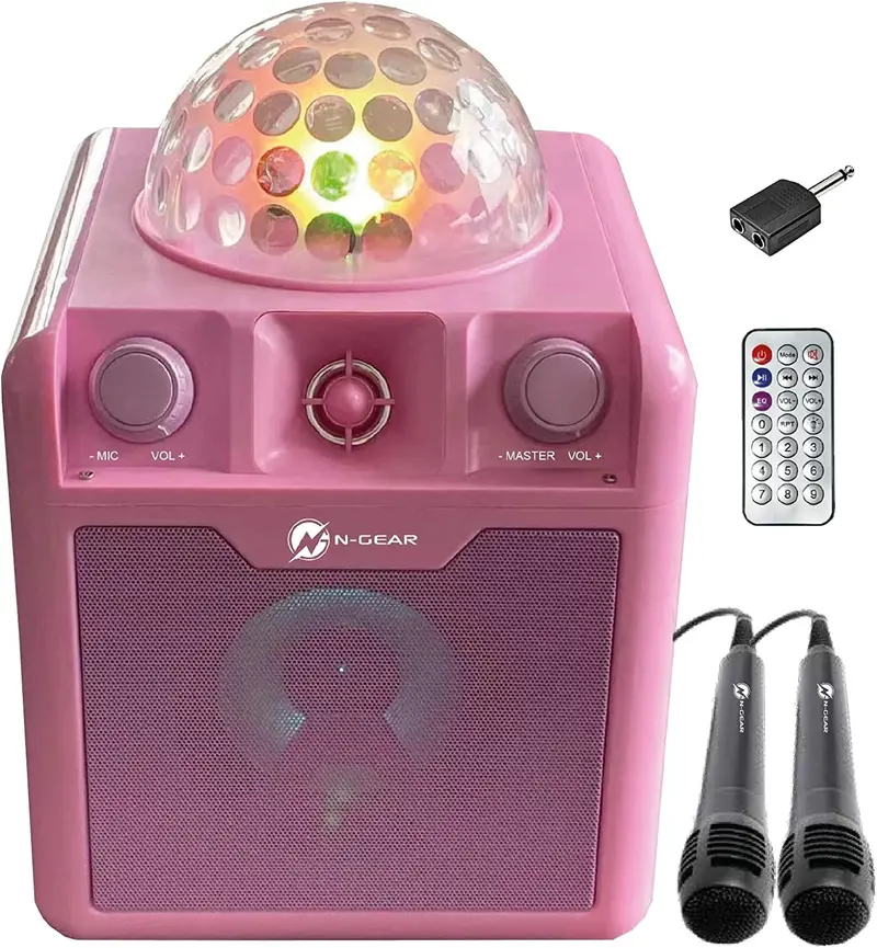 N-Gear Disco Star 710 All-In-One Karaoke Party System – Pink 1