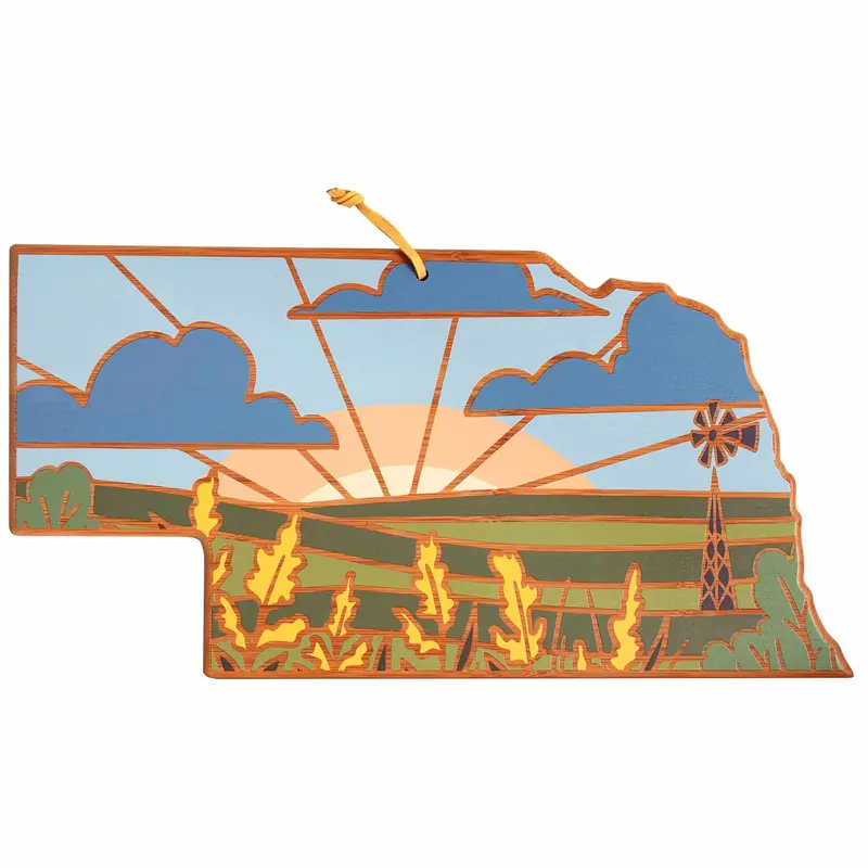 Nebraska Heartland-Themed Cutting Board – Original Artwork By Summer Stokes 1