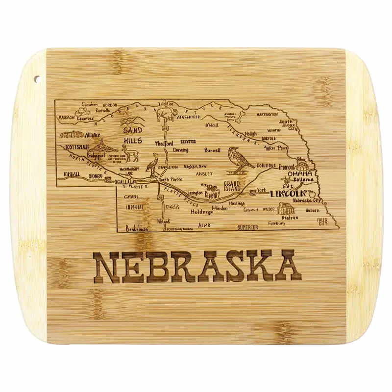 Nebraska-Shaped Wooden Cutting Board – 11" X 8.75", A Slice Of Life Series 1