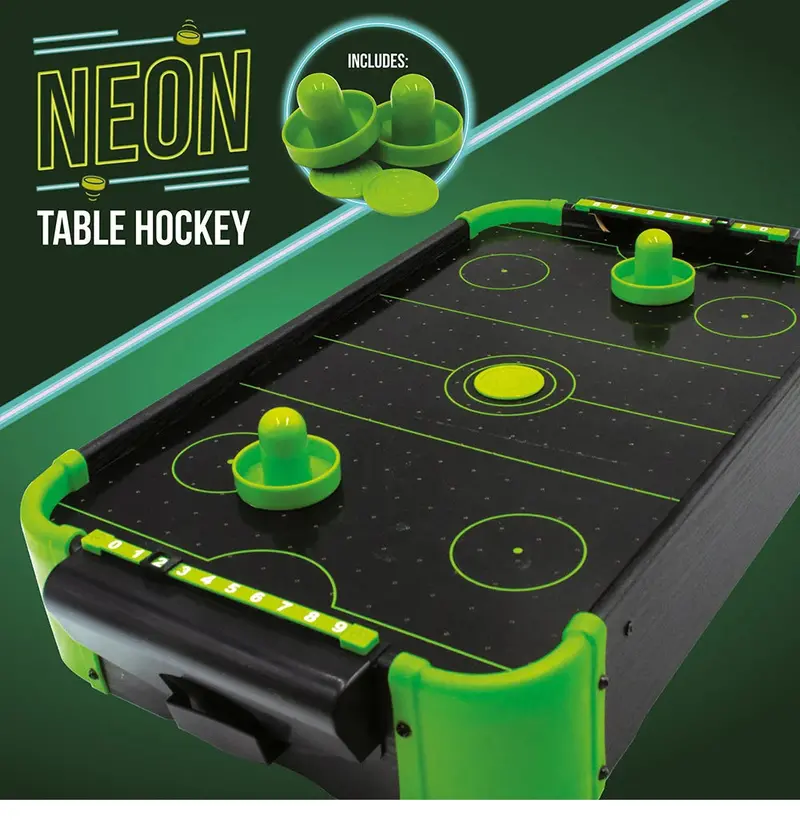 Neon Air-Powered Tabletop Hockey Game 1