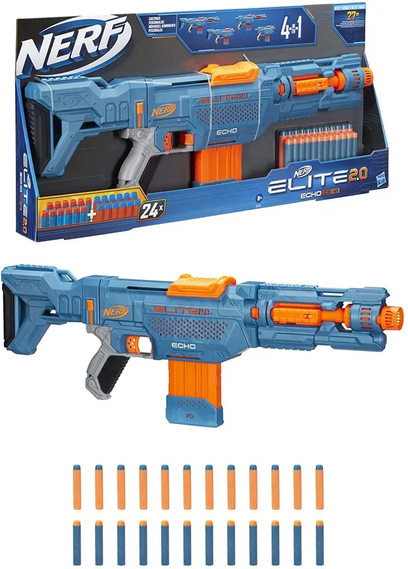 Nerf Elite 2.0 Echo Cs-10 Blaster – Compact, Clip-System Dart Gun For Quick Reloads 1