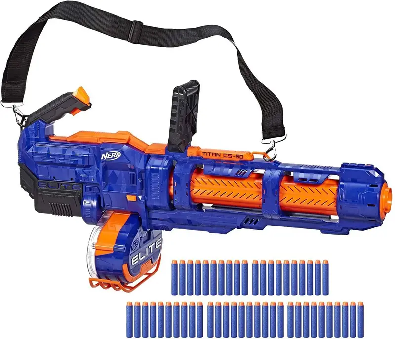 Nerf Elite Titan Cs-50 Motorized Dart Blaster With 50-Round Drum Magazine 1