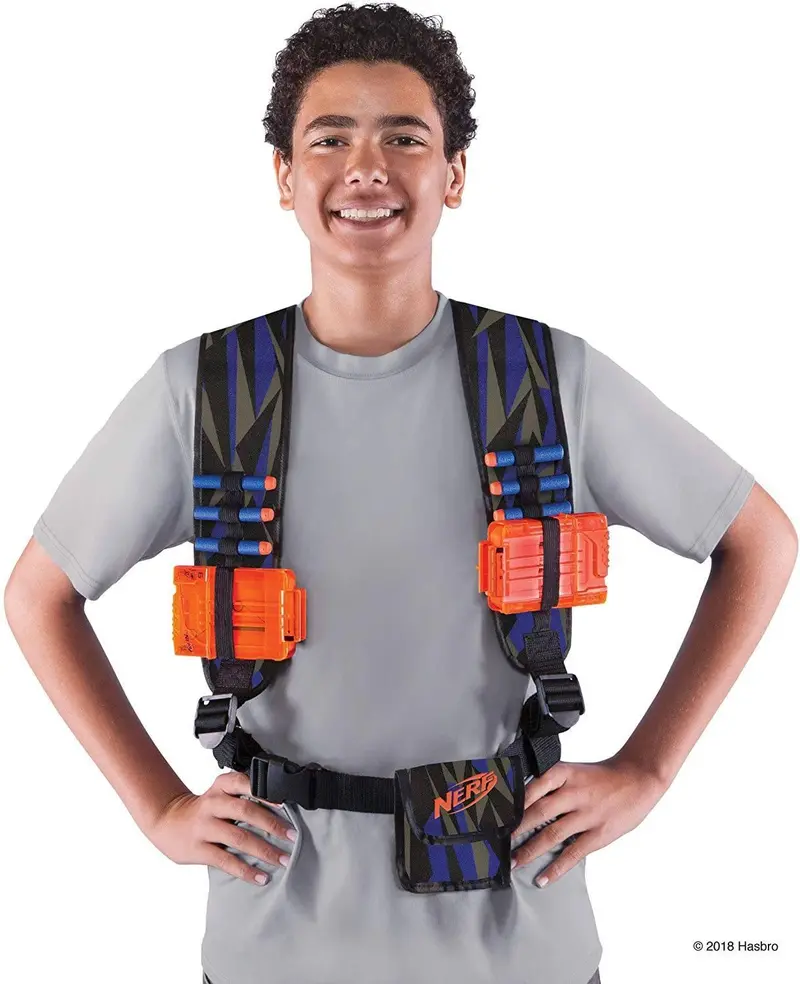 Nerf Elite Utility Vest – Tactical-Style Kids Vest In Blue & Grey 1