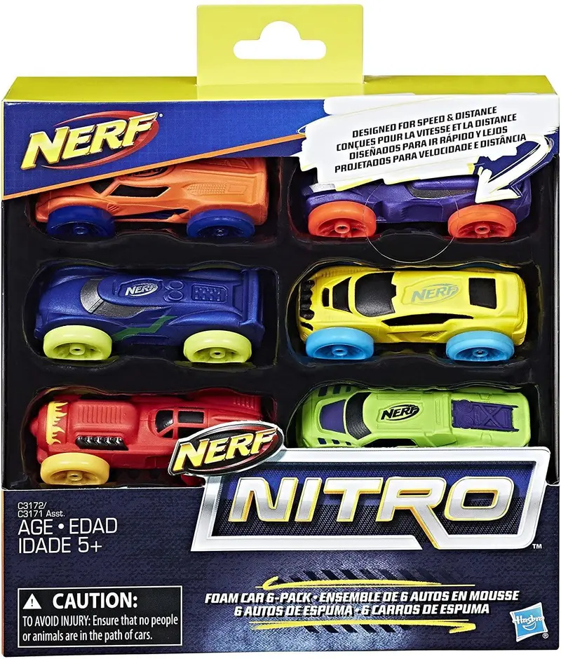 Nerf Nitro Foam Car Bundle – 6-Pack High-Speed Racing Vehicles 1