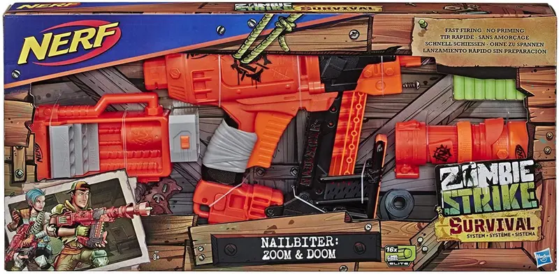 Nerf Zombie Nailbiter Zoom & Doom Blaster Gun 1