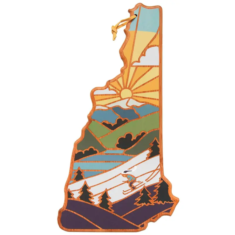New Hampshire Granite State Cutting Board – Exclusive Illustration By Summer Stokes 1