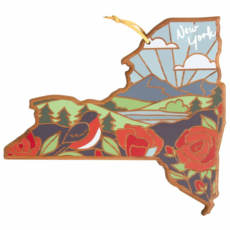 New York City & State Cutting Board – Artistic Design By Summer Stokes 1