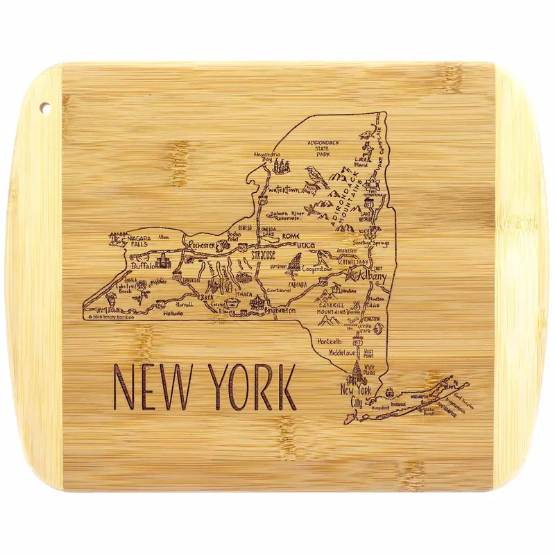 New York–Inspired Wooden Cutting Board – 11" X 8.75", A Slice Of Life Series 1