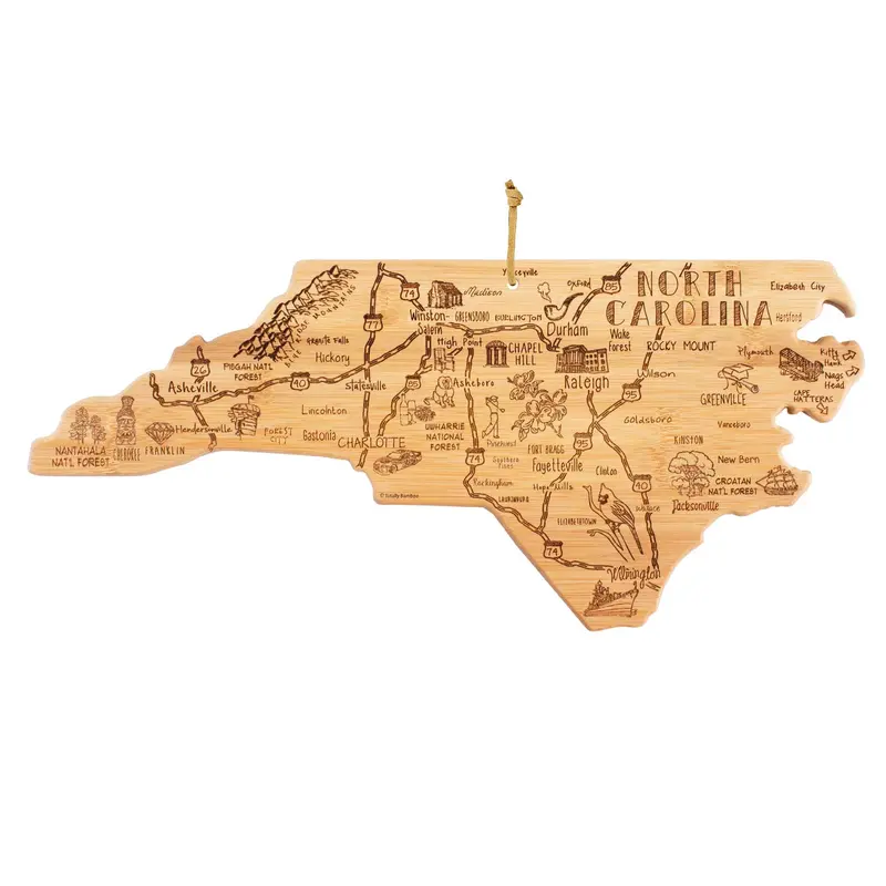North Carolina Wood Cutting Board – 18" X 8" 1