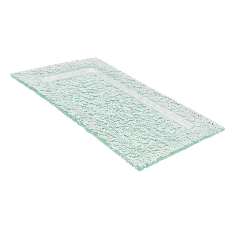 Oddity Clear Rectangular Glass Serving Tray 1
