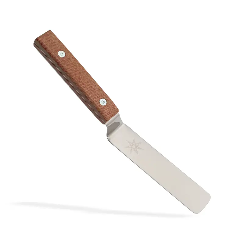 Offset Palette Knife – Orange Burlap Handle 1