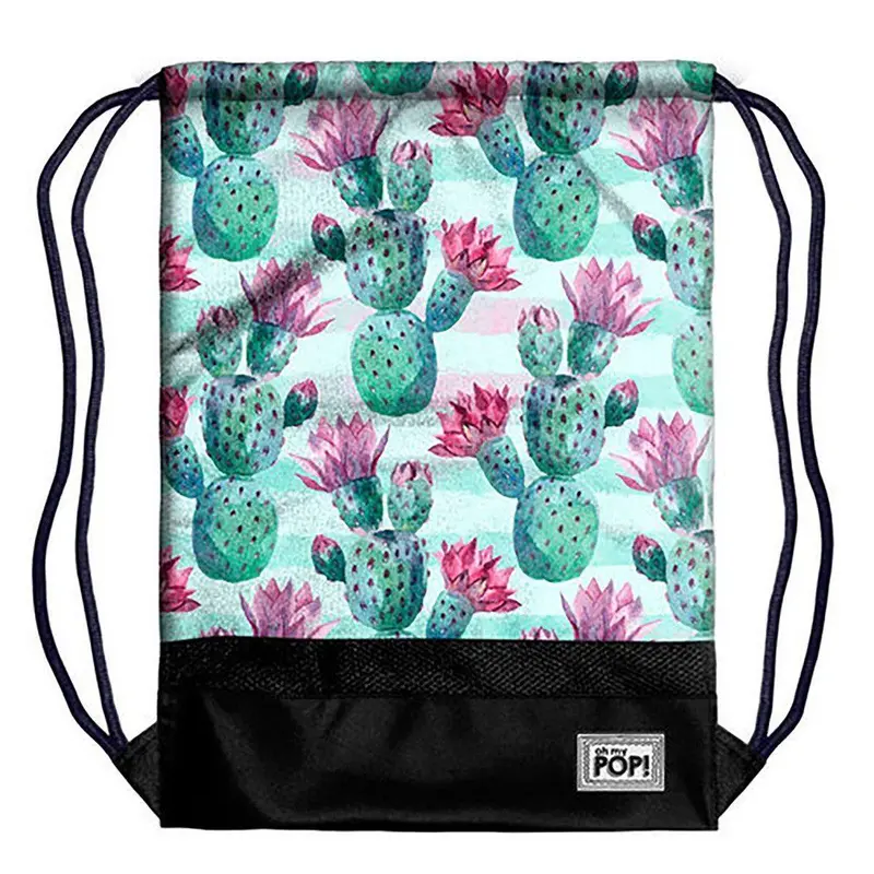 Oh My Pop Nopal Cactus Print Drawstring Gym Bag – 48 Cm 1
