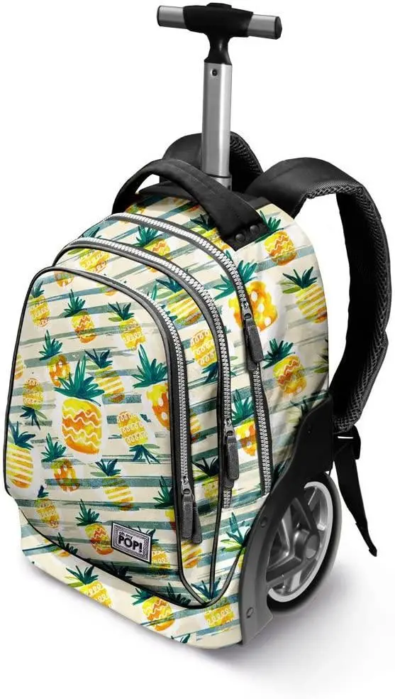 Oh My Pop! Pineapple-Print School Trolley Backpack – Casual 51Cm Daypack 1