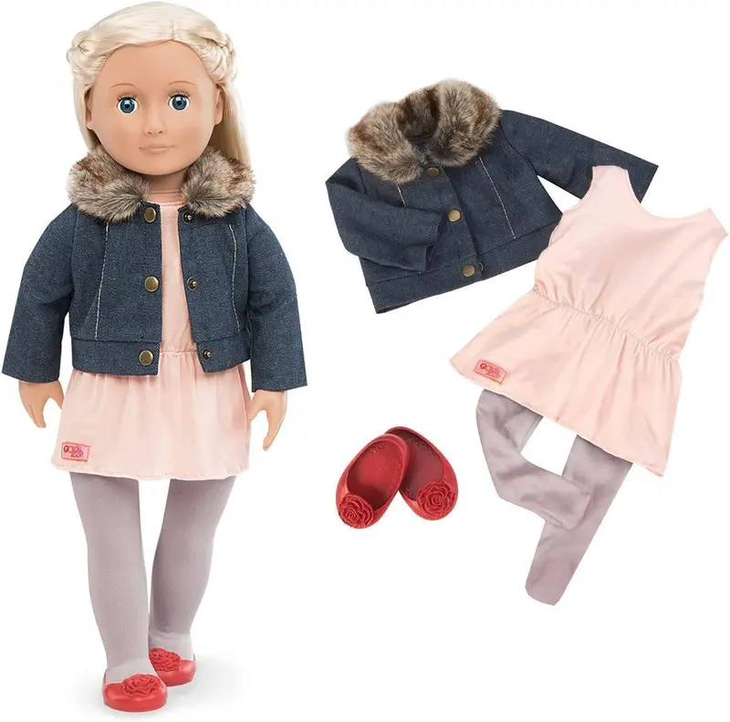 Our Generation Fur-Trimmed Jacket & Dress Doll Outfit 1
