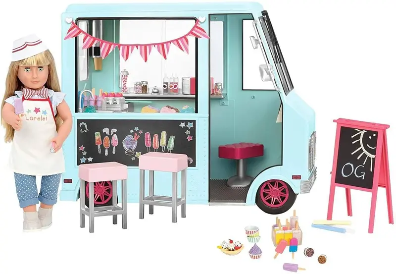 Our Generation Sweet Stop Ice Cream Truck Doll Set – Bd37252 Edition 1