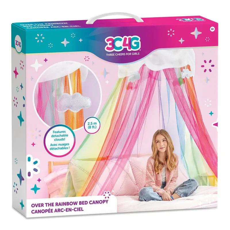 Over-The-Rainbow Bed Canopy – Colorful Ceiling Hanging Decor 1
