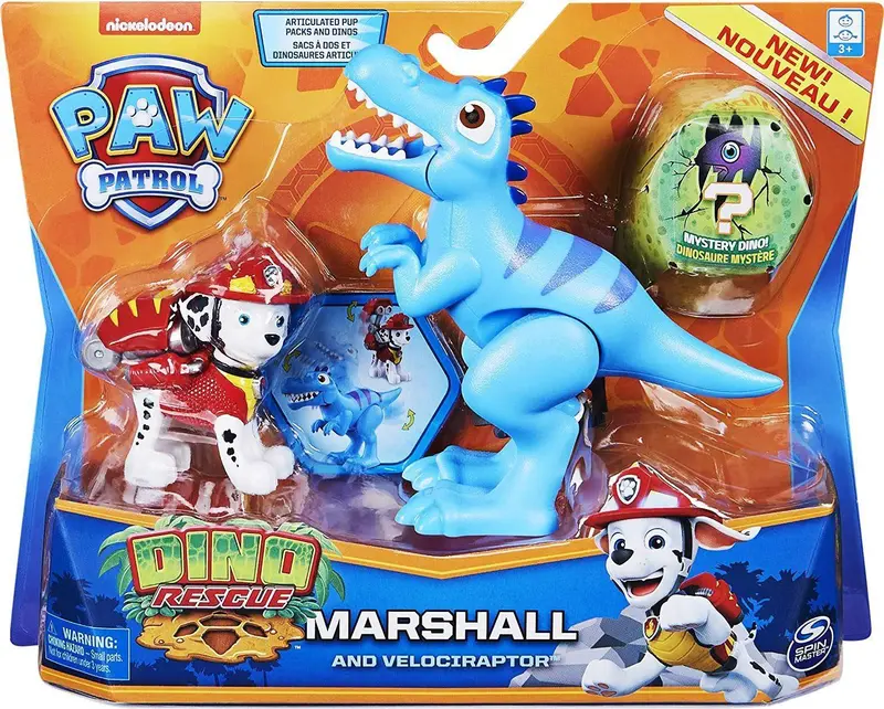 Paw Patrol Dino Rescue Marshall With Dinosaur Toy Set 1