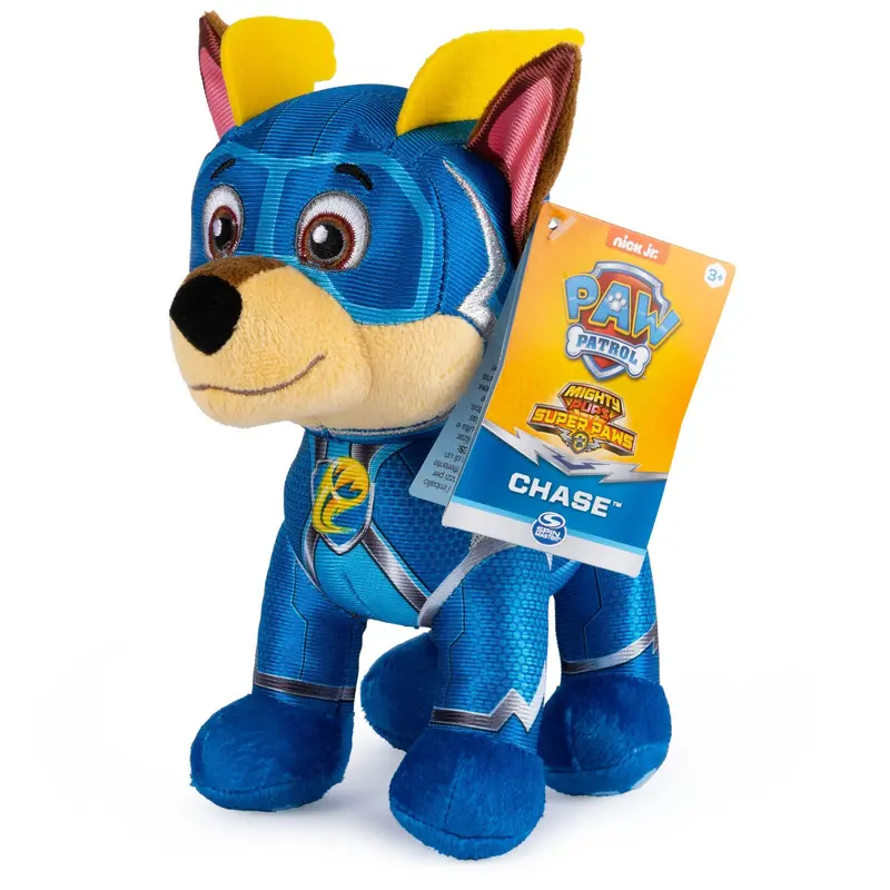 Paw Patrol Mighty Pups Chase Plush Toy – 8-Inch Super Paws Edition 1