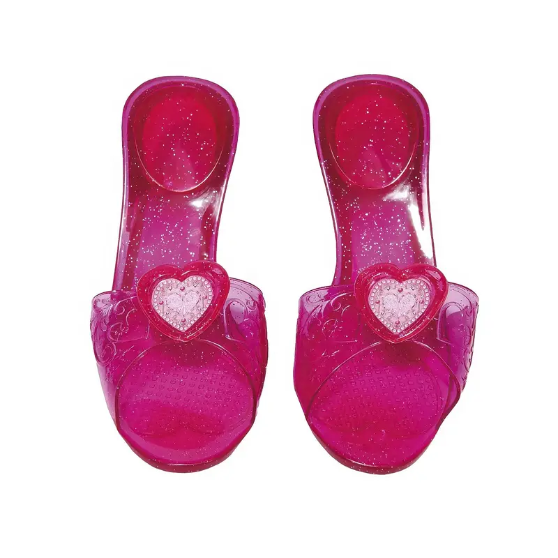 Pink Princess Footwear With Decorative Heart Charm 1