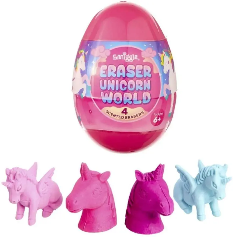 Pink Unicorn Smiggle World Eraser Egg 1