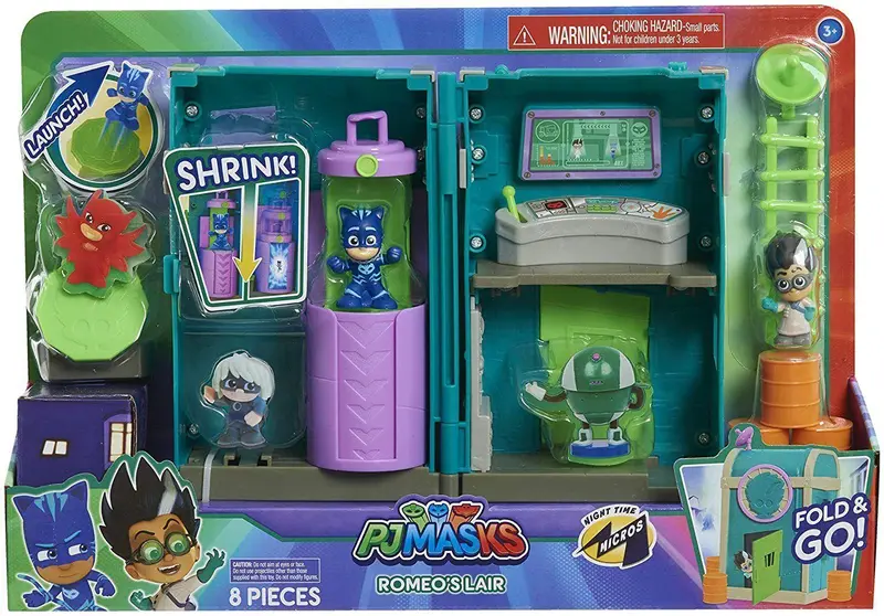 Pj Masks Flair Night-Time Micros: Romeo’S Lair Playset 1