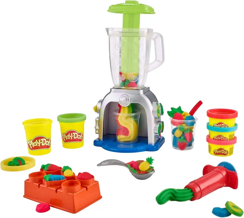 Play-Doh Swirlin’ Smoothies Blender Playset – Interactive Toy Kitchen Set 1