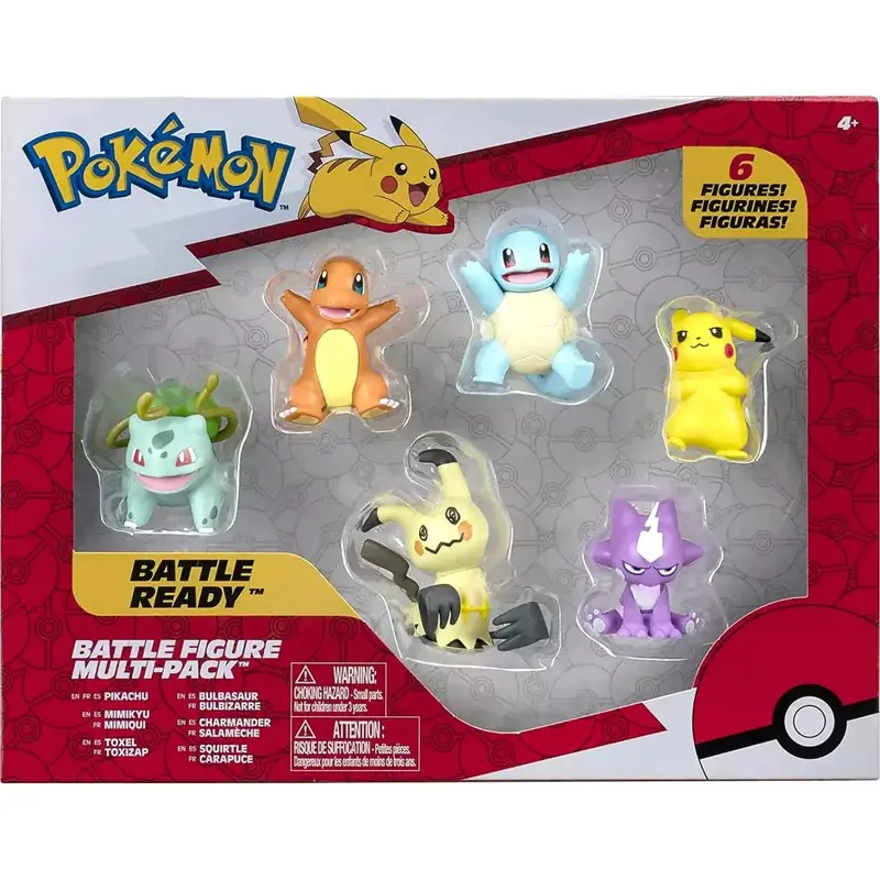 Pokémon Battle Ready Figure Set – 6-Piece Collectible Action Pack 1